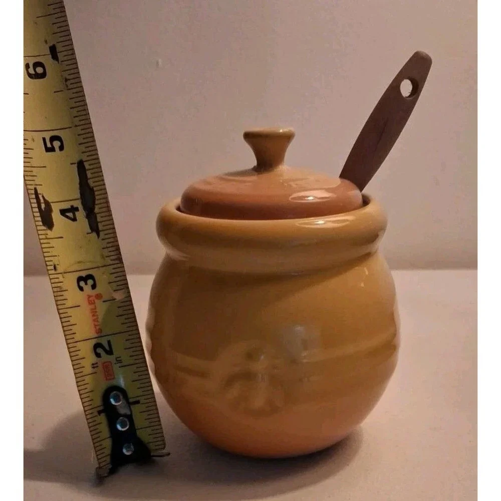 Le Crueset Honey Pot With Dipper/Lid In Discontinued Dijon Yellow